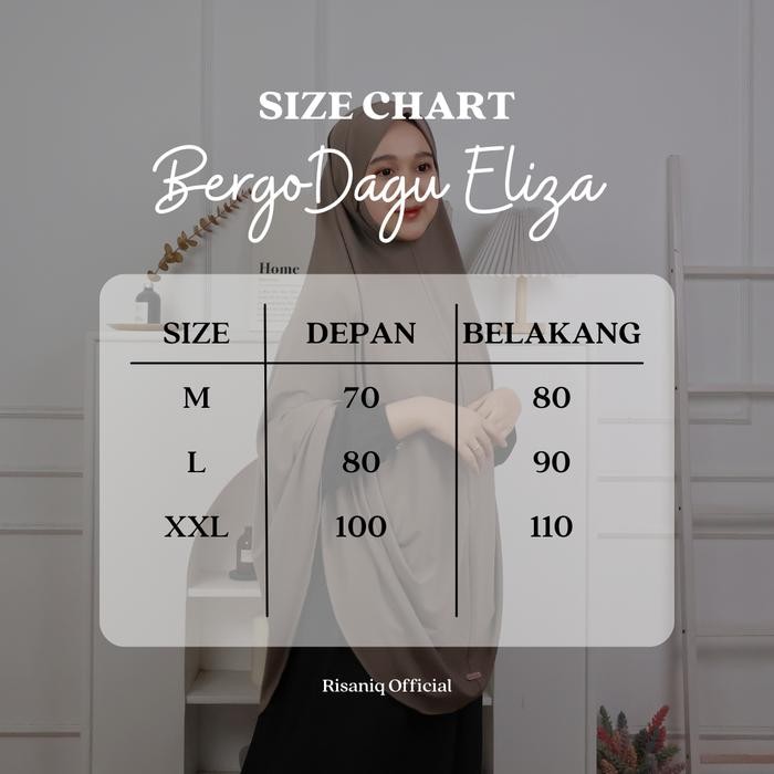 (XXL) Bergo Dagu Eliza by Risaniq- BergoJersey Instant ANTEM (Anti Tembem)- Hijab Simple dan Cantik