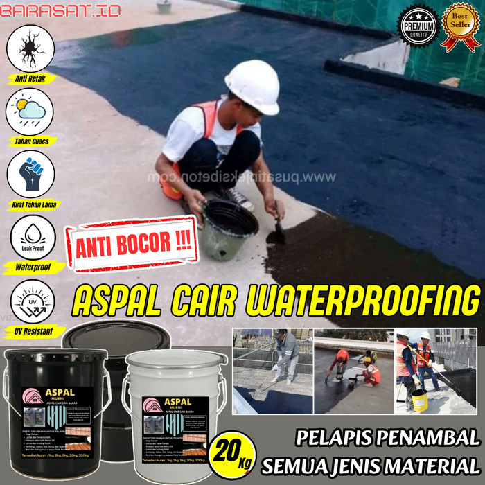 Aspal Cair Waterproofing 20 KG Anti Bocor Lantai Kamar Mandi Dak Beton