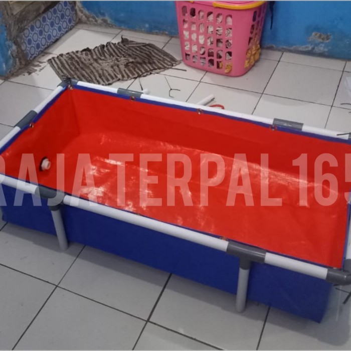 kolam terpal rangka pipa fullset A12 100x50x25cm