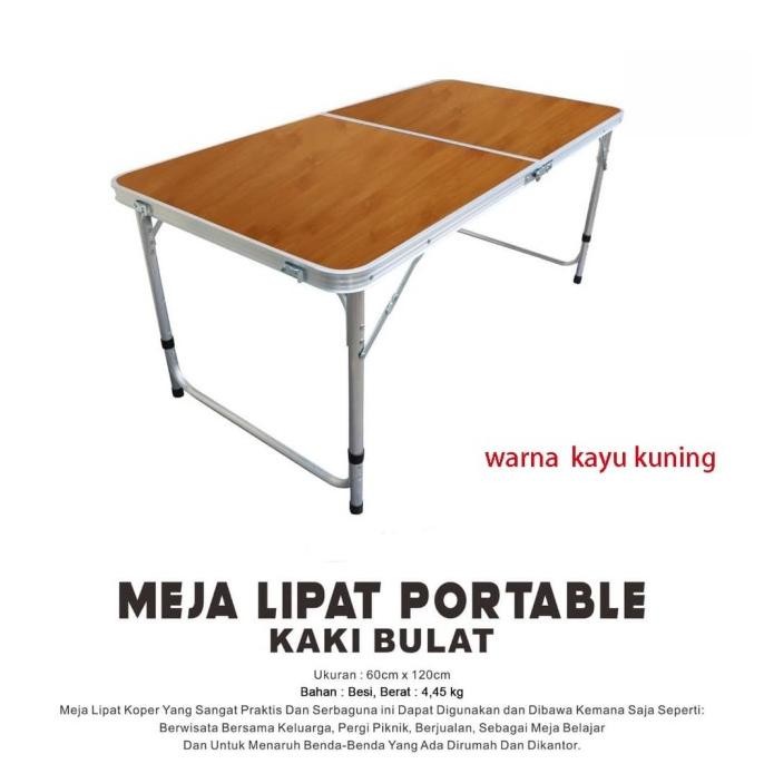 Meja Lipat Koper Hpl Aluminium-Meja Lipat Portable - Kaki Bulat Original Dan Terpercaya