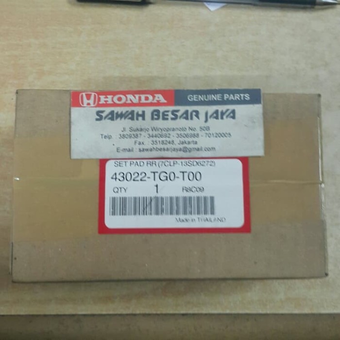 STOK TERBARU kampas / kanvas rem / brake pad belakang jazz S / RS ori thailand