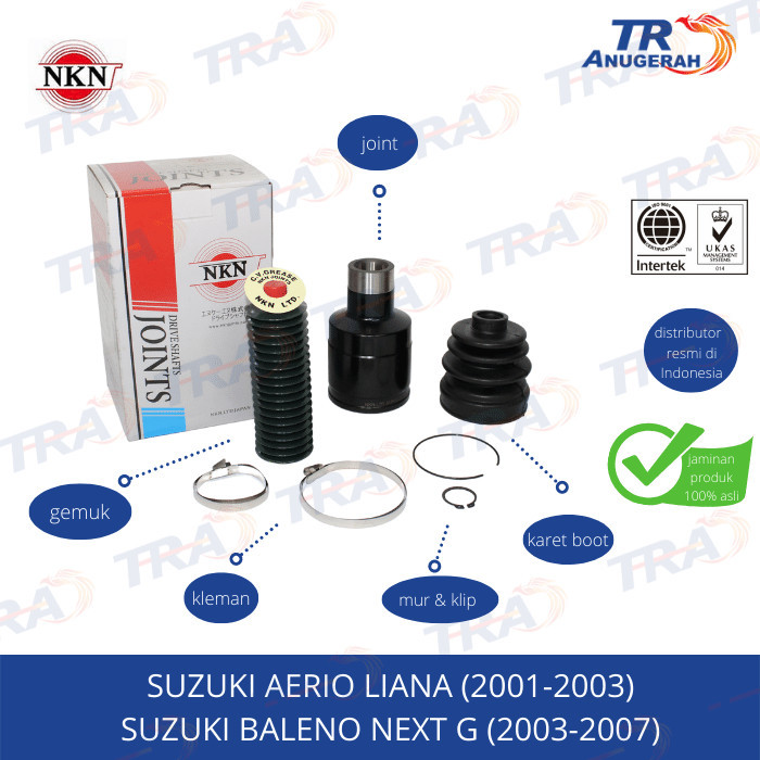 Cv Joint As Roda Dalam Kanan Kiri Nkn Suzuki Aerio Liana, Baleno