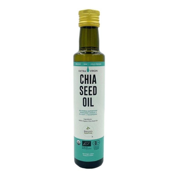 

Nature's Superfoods Organic Cold-Pressed Chia Seed Oil 250 ML