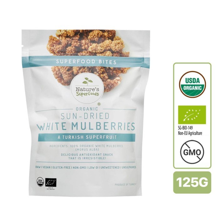 

Nature's Superfoods Organic Sun-Dried White Mulberries 125g