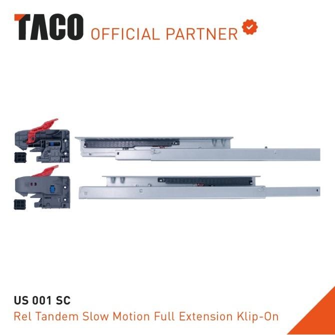 Terlaris TACO Rel Laci Tandem Soft Closing Klip On - US001SC SALE