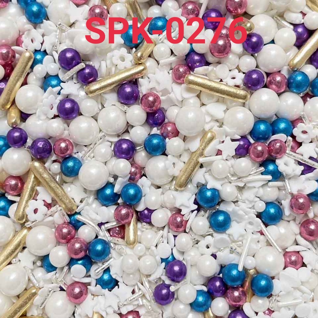 

SPK-0276 Sprinkles sprinkle springkel 1kg mutiara putih mix ungu (SPRINKLES)