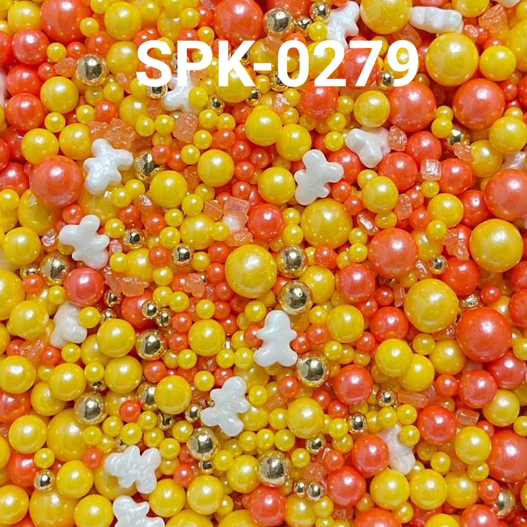 

SPK-0279 Sprinkles sprinkle springkel 1kg mutiara orange kuning (SPRINKLES)
