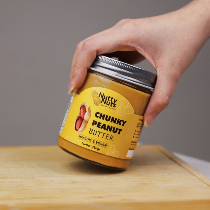 

CREAMY AND CHUNKY NATURAL PEANUT BUTTER 280GR NUTTYNUTS BUNDLE OF TWO