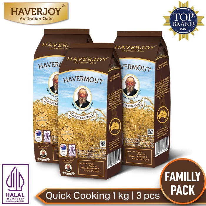 

HAVERJOY FAMILY PACK QUICK COOKING OATS 1KG - 3 PCS