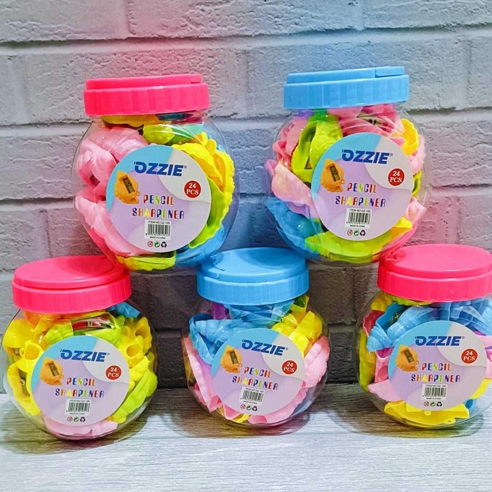 

New Arrival ( 24 Pcs ) Serutan Ongotan Rautan Pensil Toples Motif Karakter Lucu