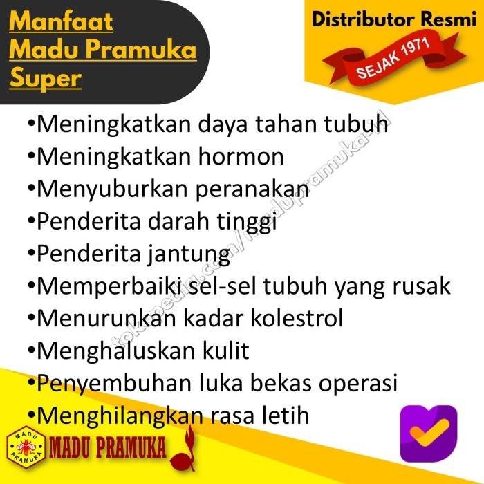 

MADU PRAMUKA SUPER (+ BEE POLLEN + ROYAL JELLY) 350 ML 650 ML 2000 ML