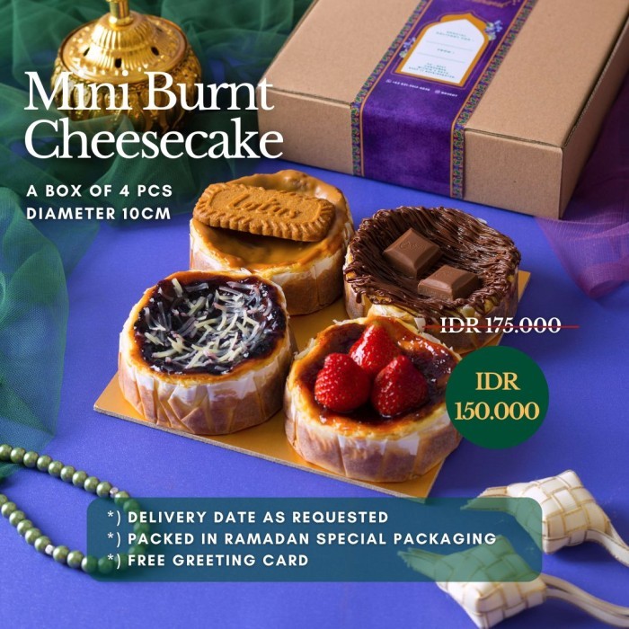 

BUKA PUASA HAMPERS / PARCEL IDUL FITRI - Mini Burnt Cheesecake Lotus