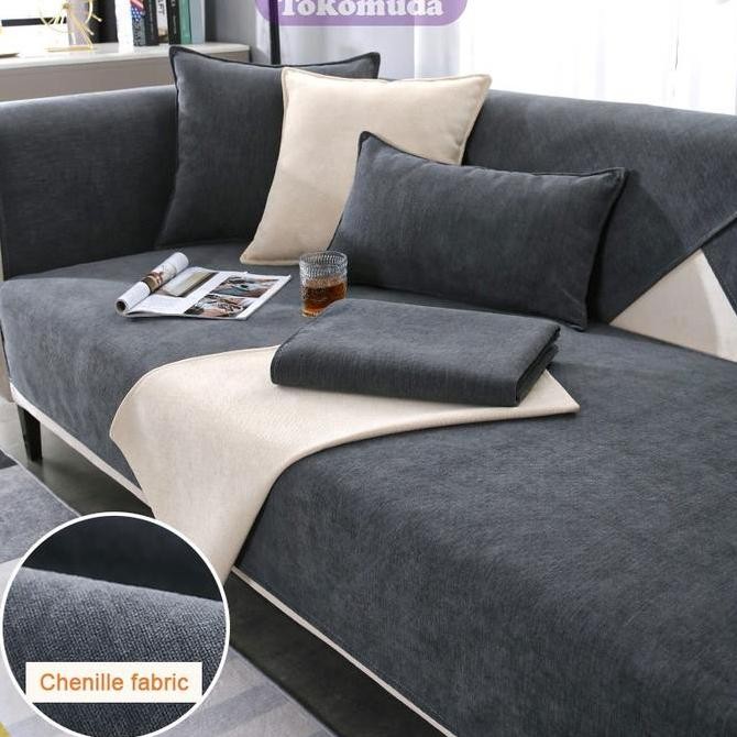 Tomu COD Sarung Sofa Cover Ruang Tamu Chenille Sofa Bantal Sofa Alas Sofa Sudut Minimalis Modern Mul