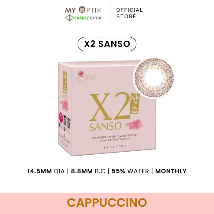 X2 Sanso Color Cappucino Monthly Softlens Warna