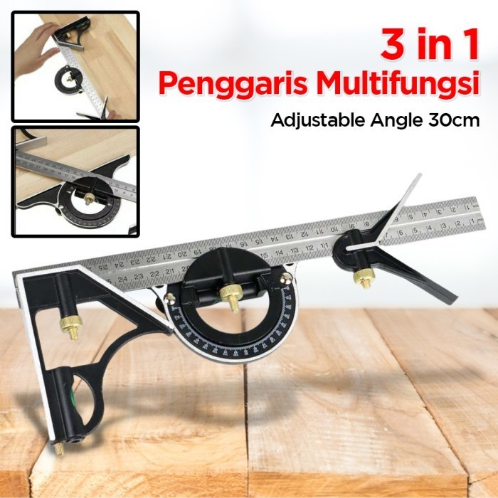 

HOT SALE! Siku 3 in 1 Waterpass Busur 30cm Protractor Penggaris Multifungsi Kombinasi Square 991857