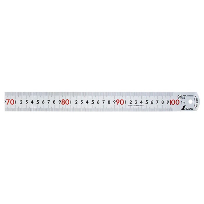 

TERBARU! Penggaris Besi Shinwa 13140 / Pickup Scale with Red Numbers JIS 100cm 1 Meter