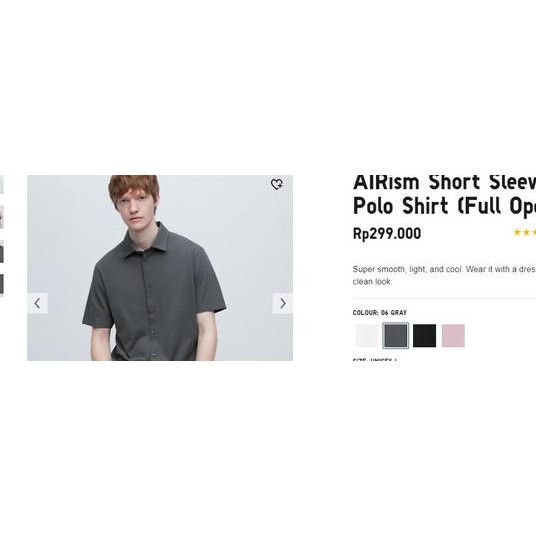 Kemeja UNIQLO AIRism Short Sleeve Polo Shirt Original Asli Terlaris