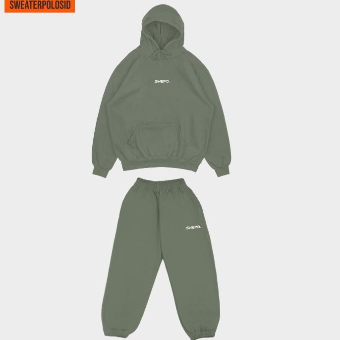 SWEPO Satu Set Hoodie Jumper + Jogger SWEPO Size M- XXL (Pria &Wanita) HFS