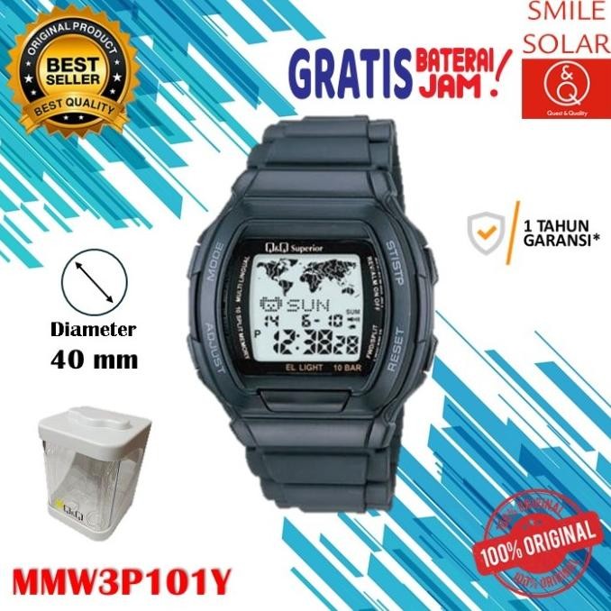 Promo Jam Tangan Data Bank Pria Casual Original Q&Q Qnq Qq Mmw3P101Y