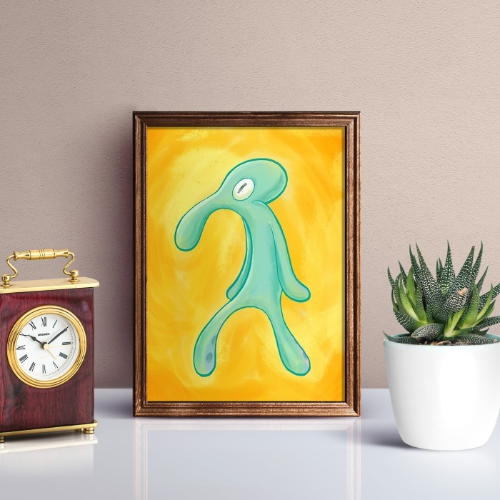 POSTER SQUIDWARD "TAMPAN & BERANI" HIGH QUALITY PRINTED
