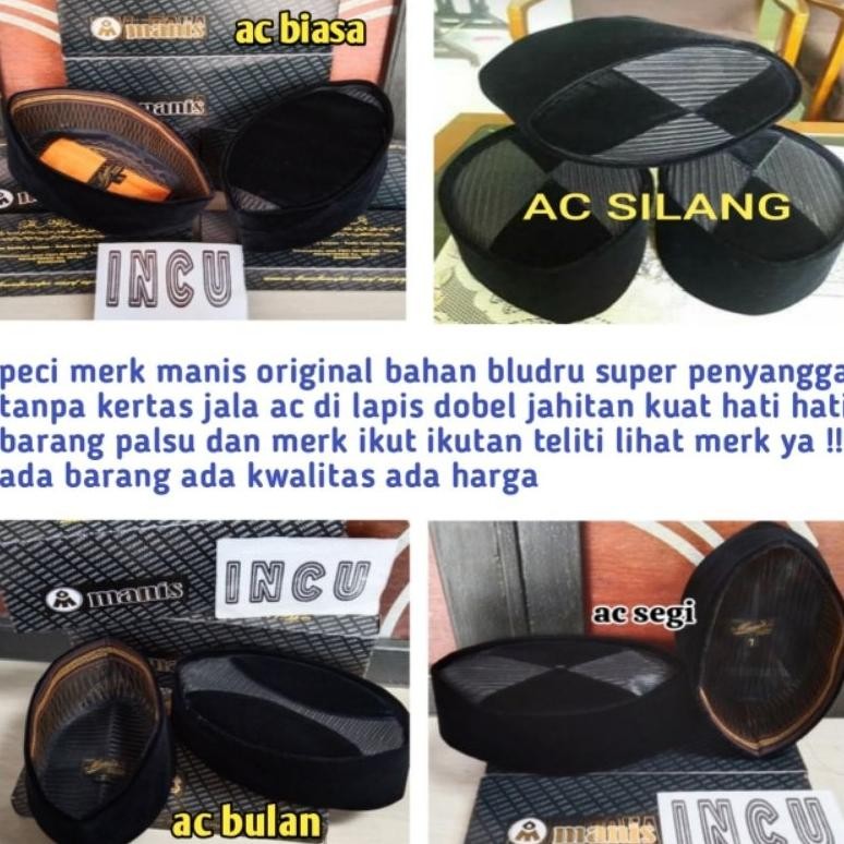 FUZ-611 PECI PRIA AC Silang dan AC MANIS M.TOHA Peci Merk Manis Peci Hitam Songkok Bandung ORIGINAL 