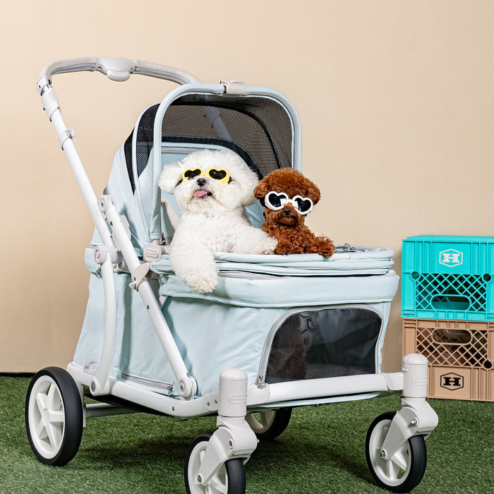 Pompolarr Pet Classic Wagon Stroller Anjing Kucing Stroller Anjing Besar Low Body Stroller Dog