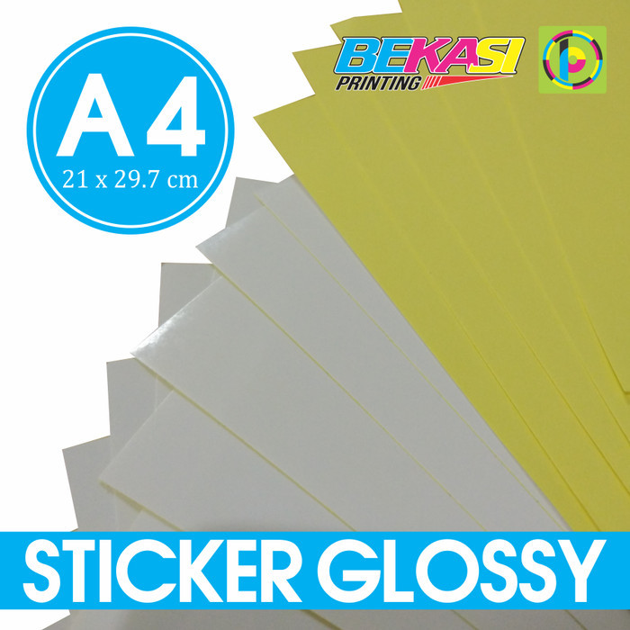 

KERTAS STICKER CHROMO POLOS / LABEL STIKER GLOSSY UKURAN A4