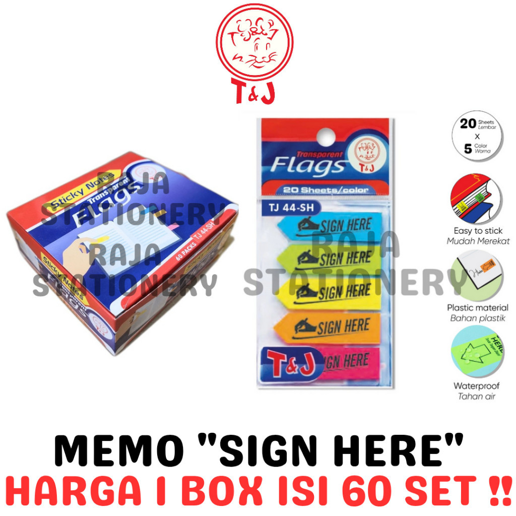 

TOM & JERRY SIGN HERE MEMO STICK INDEX NOTES STICKER "Sign Here" SET LABEL TANDA TANGAN DISINI TOM JERRY TJ-44-SH BOX [60PCS] Raja Big Box