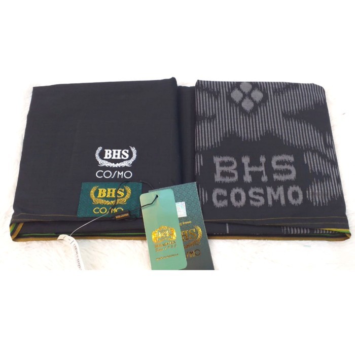 Sarung BHS Hitam Polos Mercericed Mesres Original Murah Premium (ASLI)