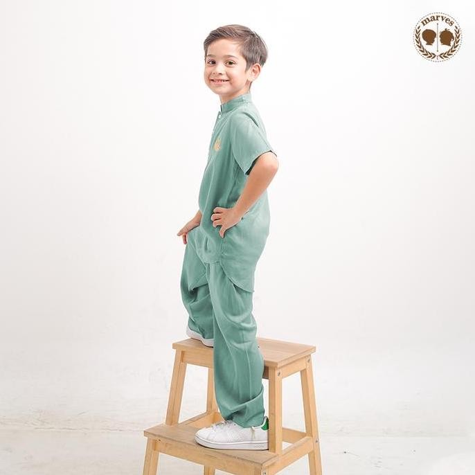 Grosir Marves - Maheer Baju Koko Anak Laki-Laki Muslim Bahan Rayon Twill Usia 1-8 Tahun