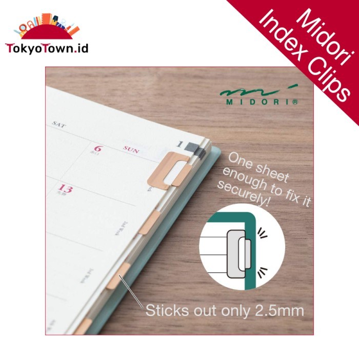 

MIDORI INDEX CLIPS 8PCS COPPER