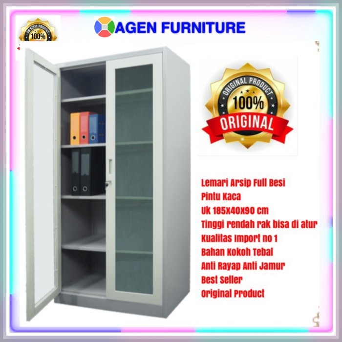 

LEMARI ARSIP FILLING CABINET BESI PINTU SWING KACA LA2006