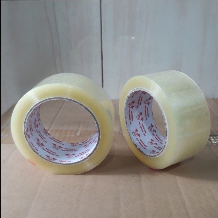 

GOJEK GRAB LAKBAN 45MM X 100 YARD FULL / LAKBAN BENING COKLAT - PUTIH