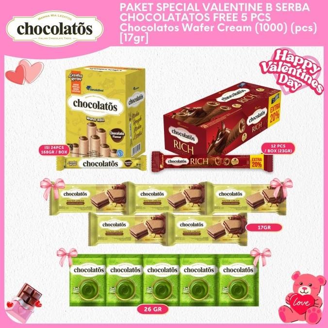 

Sale Now Paket Special Valentine B Serba Chocolatos Free 5 Pcs Chocolatos Wafer Cream (1000) (Pcs) [17Gr] Terbaik