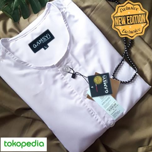 Best Seller Baju Koko Putih Polos Dewasa/Baju Koko Tanpa Kerah Xxl Original