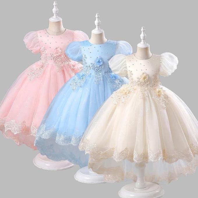 Promo 3-10thn Elegan Gaun Pesta Formal Dengan Wedding Flower Princess Dress Anak Perempuan Party COD