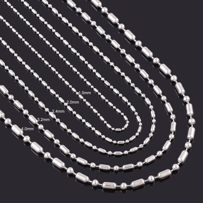 EKSLUSIF Kalung Titanium Bambu Bola Pria dan Wanita Antik Karat /KALUNG BAMBU MERICA STAINLESS STELL
