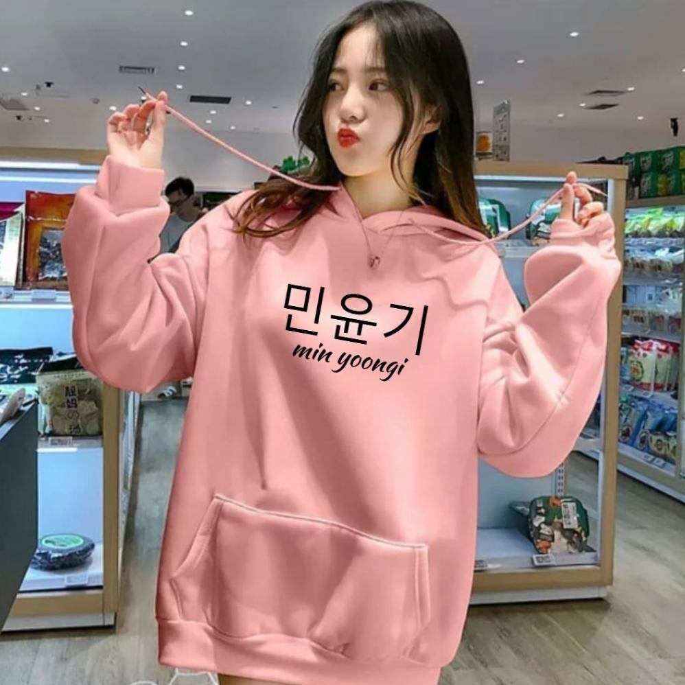 Hoodie Bts Nama Member Korea Hangul (Gratis Photocard)