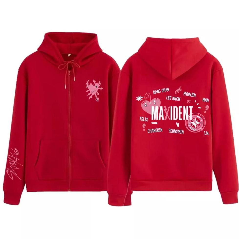 Hoodie Zipper Stray Kids Maxident Oversize Kpop Changbin Felix Seungmin Hoodie Resleting Stray Kids 