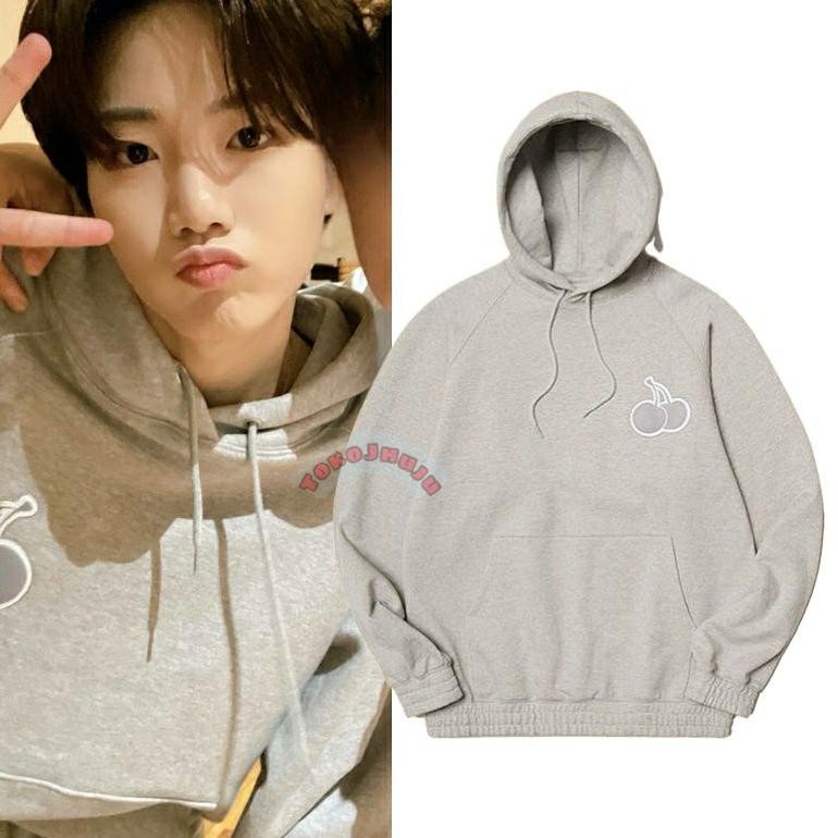 Jaket Hoodie Jumper Treasure Junkyu Double Cherry Line Art Logo