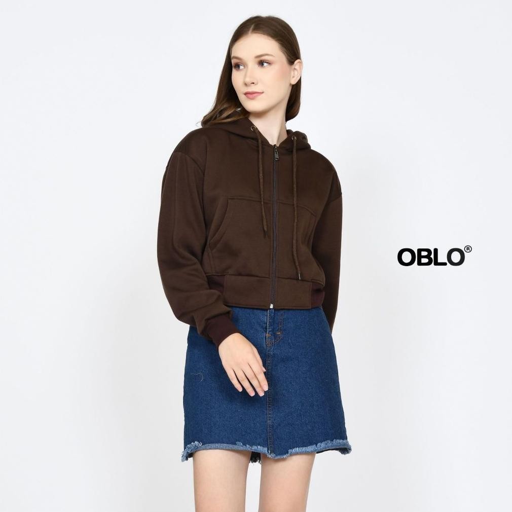 Basic Hoodie Zipper Crop Polos Jaket | Jaket Hoodie Crop Polos Wanita