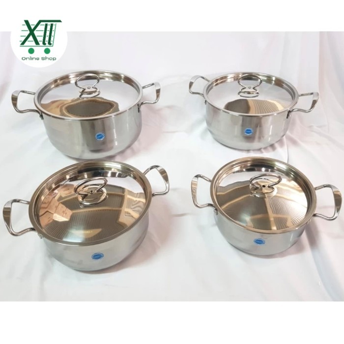 OMIZU COOKWARE SET 8 Pcs SOUP POT Panci Stainless + Tutup