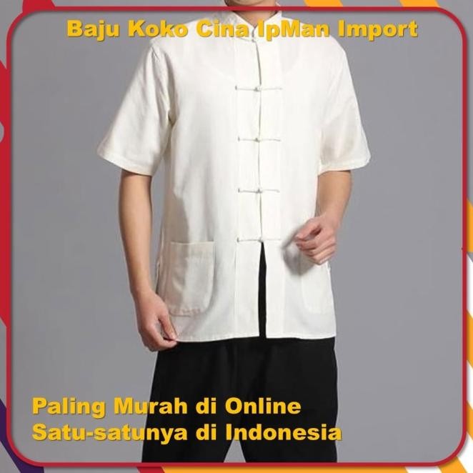 Langka Baju Ip Man Kungfu Tradisional Pendek XXL ke atas Terlaris