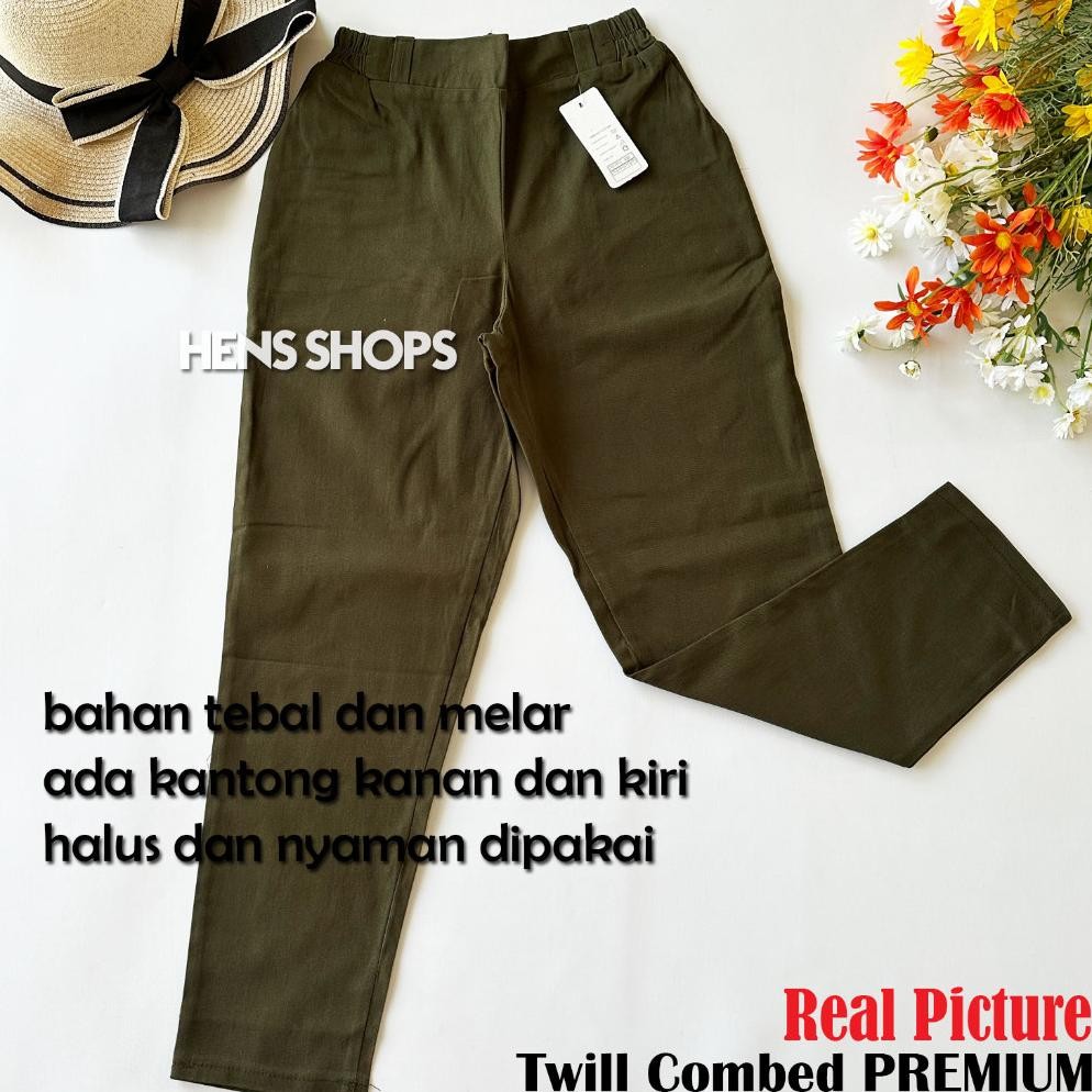 Bisa COD CELANA BAGGY PANTS / BOYFRIEND PANTS / CHINOS PANTS AMERICAN TWILL (MELAR) UKURAN L/XL/XXL 