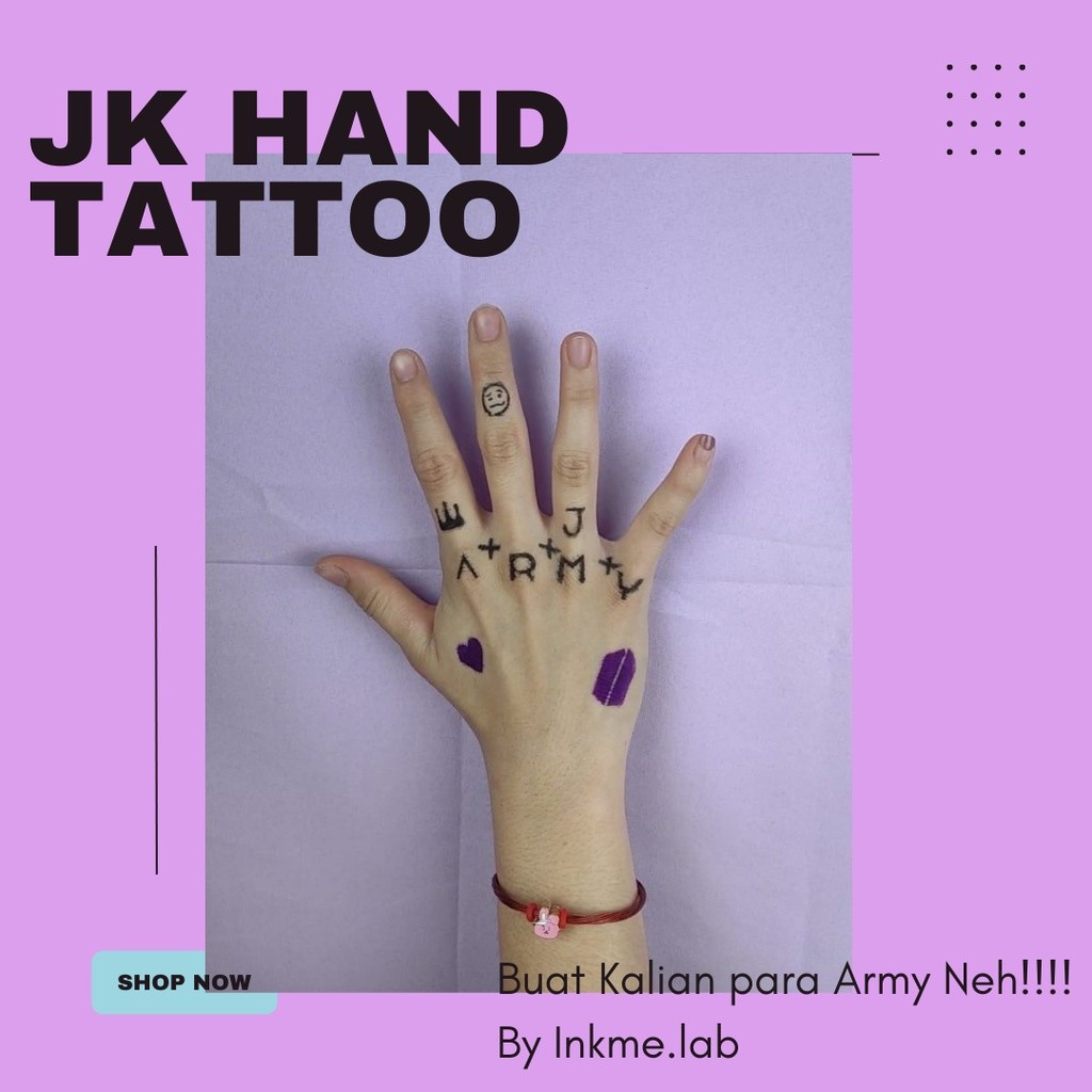 BTS Jungkook Henna Tattoo Kit - Tato Halal Motif Tangan JK ARMY Korea