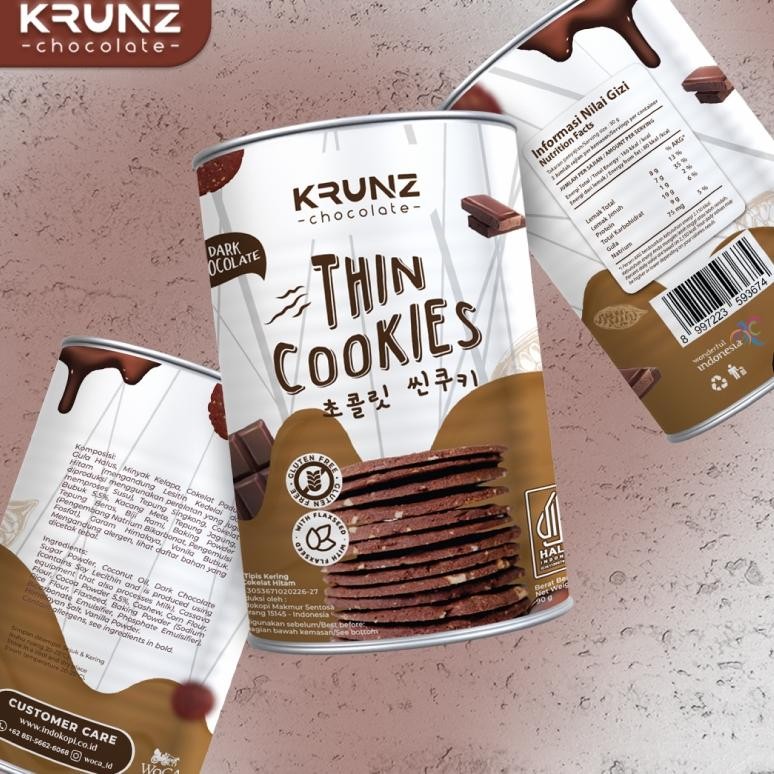 

uk-68 WoCA Thin Cookies Krunz Chocolate Dark Chocolate 90gr Viral