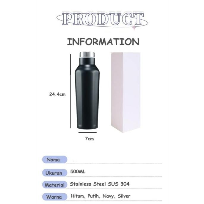 Heenoor Botol Termos Kantor Coffee & Ice Vacuum Insulated Simple GoSend/Grab