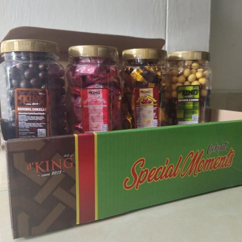 

ukd- Coklat Almond Isi 4 Toples Dalam 1 Dus d'KING Musdalifah Isi Per Toples 40 Pcs Sertifikasi Halal Hemat