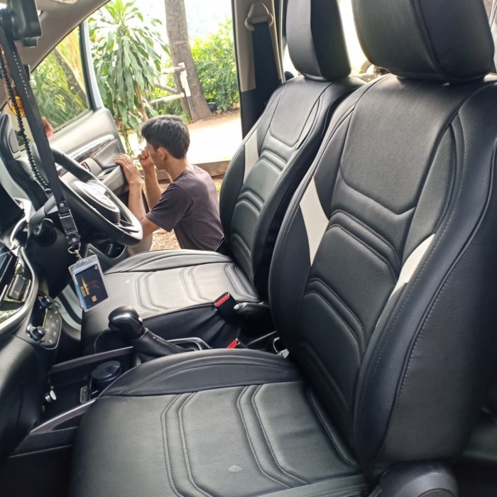 Terbaru.. Sarung Jok Mobil Busa Hitam 08 Avanza Rush Expander Mbtech Camaro