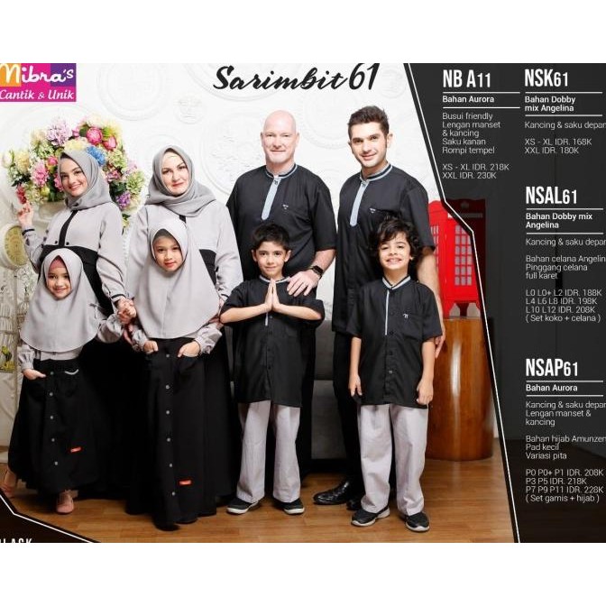 Baju Couple Keluarga - Nibras Sarimbit 61 Hitam - Sarimbit Original Limited Edition